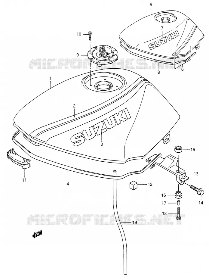 RESERVOIR D'ESSENCE (MODELE K/L) Suzuki MOTO 500 GS-E 1995  GS500ES(E28)
