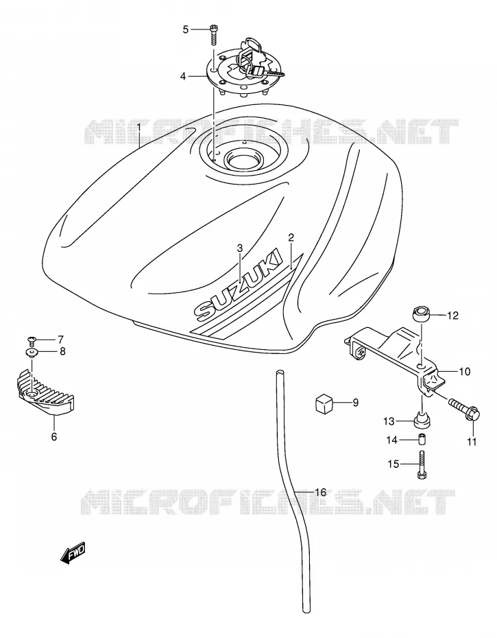 RESERVOIR D'ESSENCE (MODELE K1) Suzuki MOTO 500 GS-E 2002  GS500K2(E2)