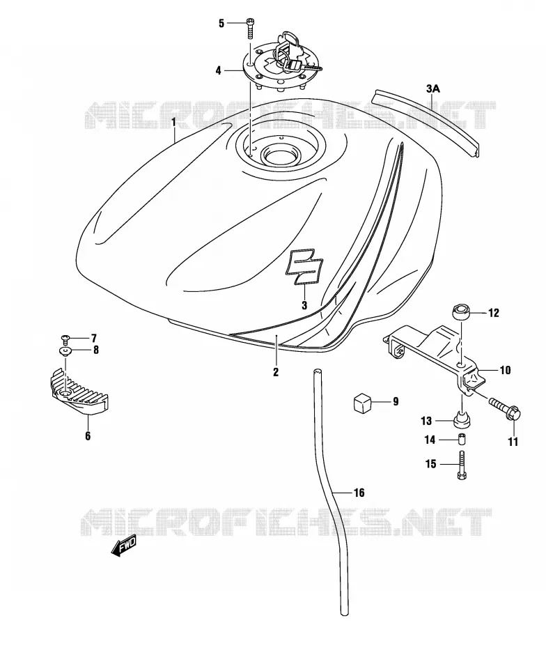 RESERVOIR D'ESSENCE (MODELE K4) Suzuki MOTO 500 GS-F 2004  GS500FK4(P19)