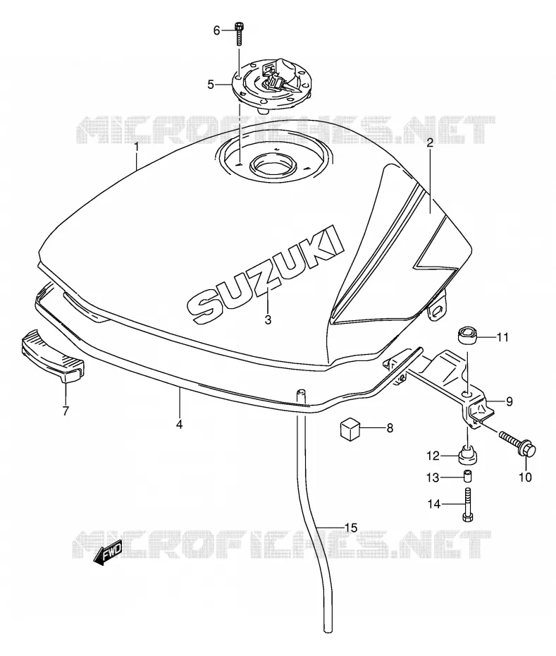 RESERVOIR D'ESSENCE (MODELE M) Suzuki MOTO 500 GS-E 1993  GS500EP(E2)