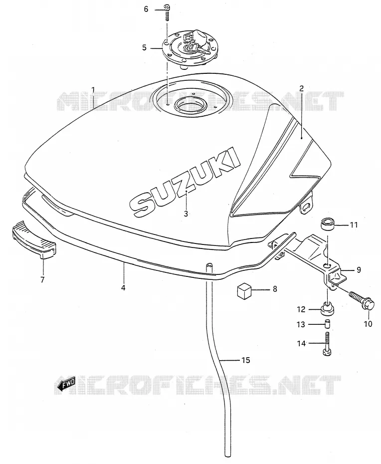 RESERVOIR D'ESSENCE (MODELE M) Suzuki MOTO 500 GS-E 1995  GS500ES(E28)