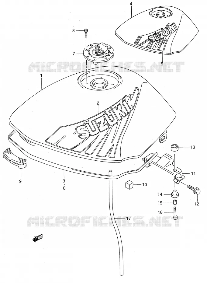 RESERVOIR D'ESSENCE (MODELE N/P) Suzuki MOTO 500 GS-E 1996  GS500EUT(E28)