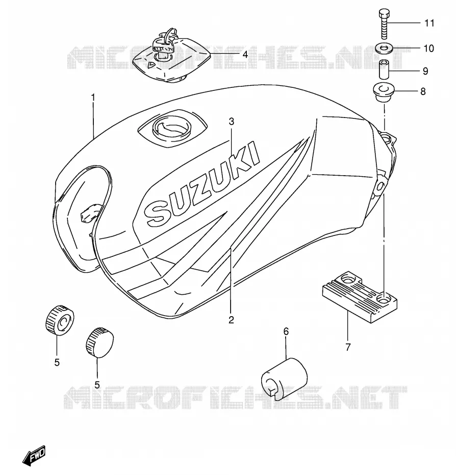 RESERVOIR D'ESSENCE (MODELE R P37) Suzuki MOTO 125 GS 1985  GS125ESF(E1)