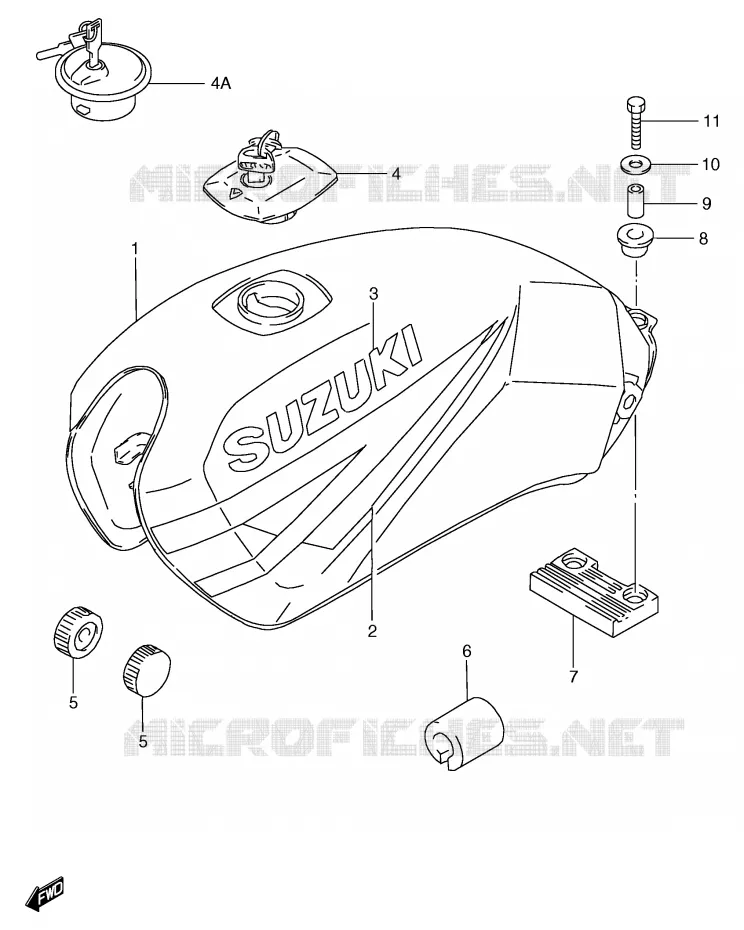RESERVOIR D'ESSENCE (MODELE X) Suzuki MOTO 125 GS 2000  GS125ESY(E71)