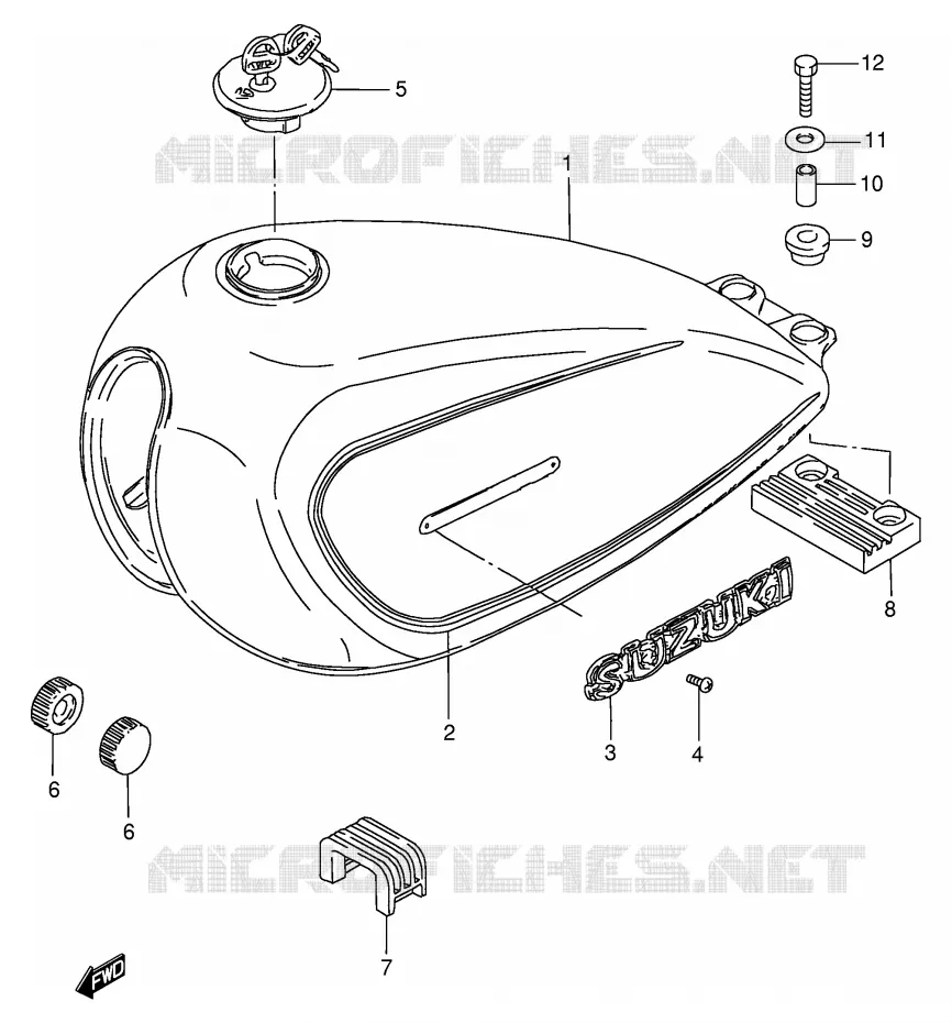 RESERVOIR D'ESSENCE (MODELE Z) Suzuki MOTO 125 GN 1982  GN125Z(E1)