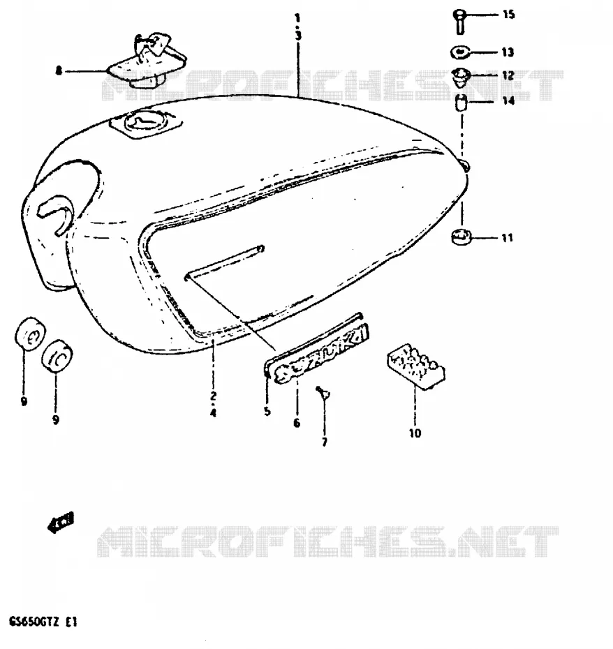 RESERVOIR D'ESSENCE (MODELE Z) Suzuki MOTO 650 GS 1982  GS650GTZ(X/Z)