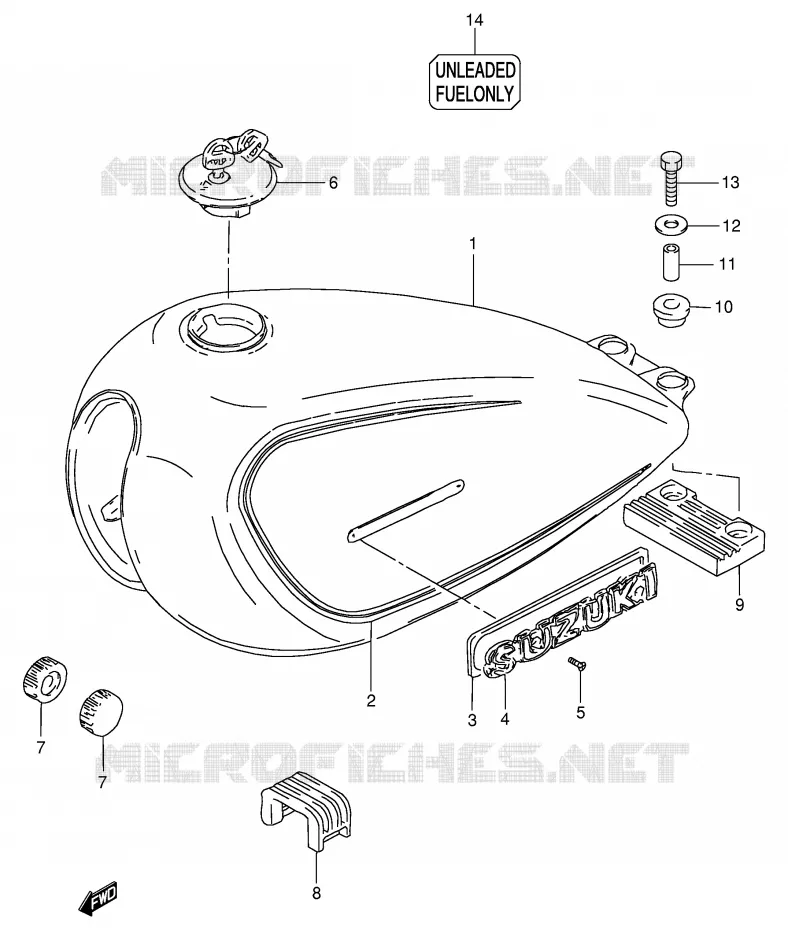 RESERVOIR D'ESSENCE Suzuki MOTO 250 GN 1992  GN250N(E2)