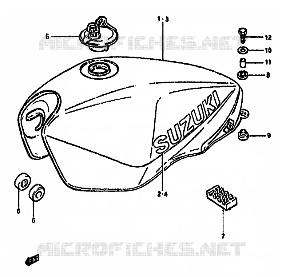 RESERVOIR D'ESSENCE Suzuki MOTO 550 GS 1981  GS550MX(X/Z)
