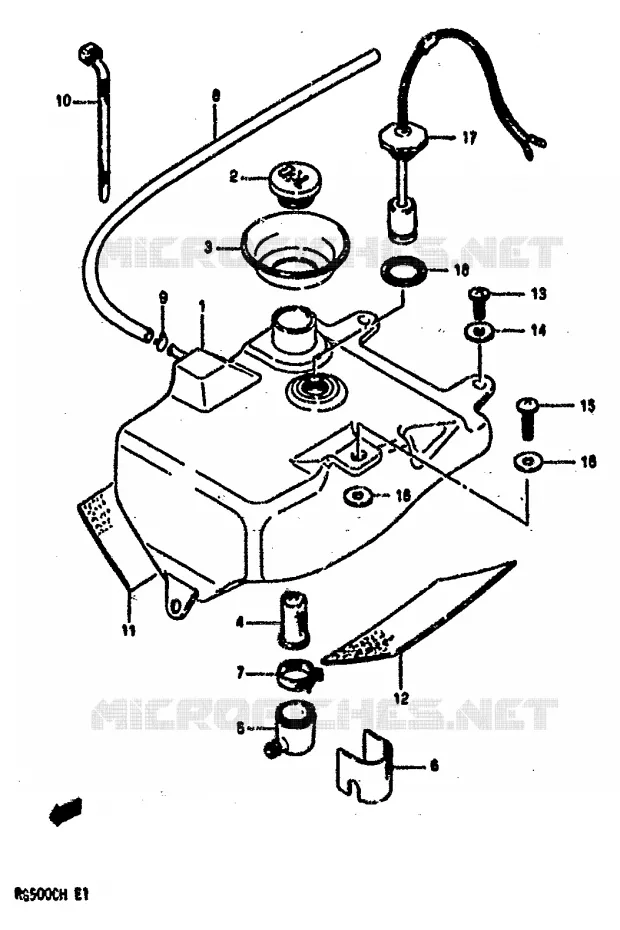 RESERVOIR D'HUILE Suzuki MOTO 500 RG 1987  RG500CH(E1)