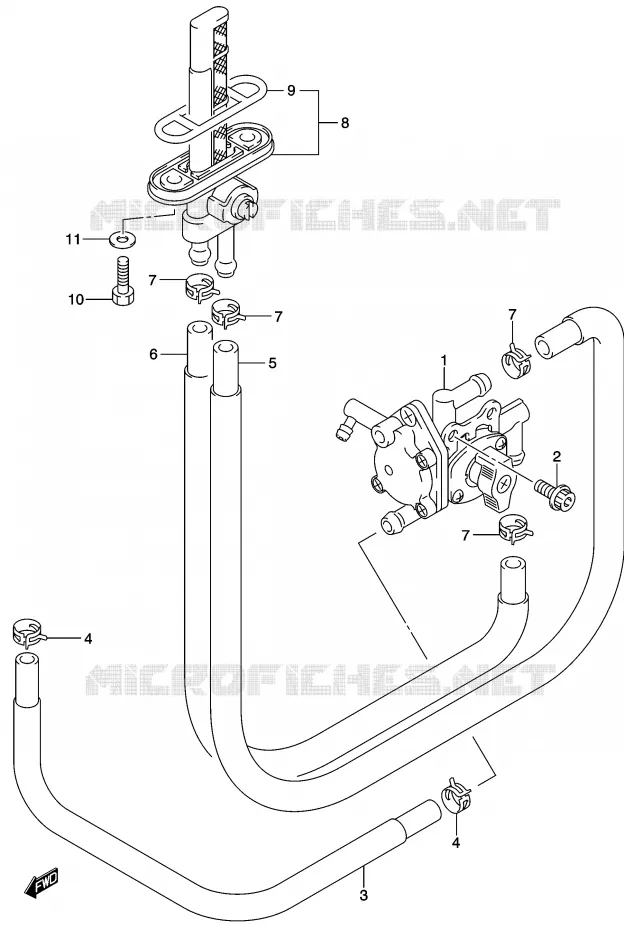 ROBINET D'ESSENCE Suzuki MOTO 500 GS-E 2003  GS500K3(P19)
