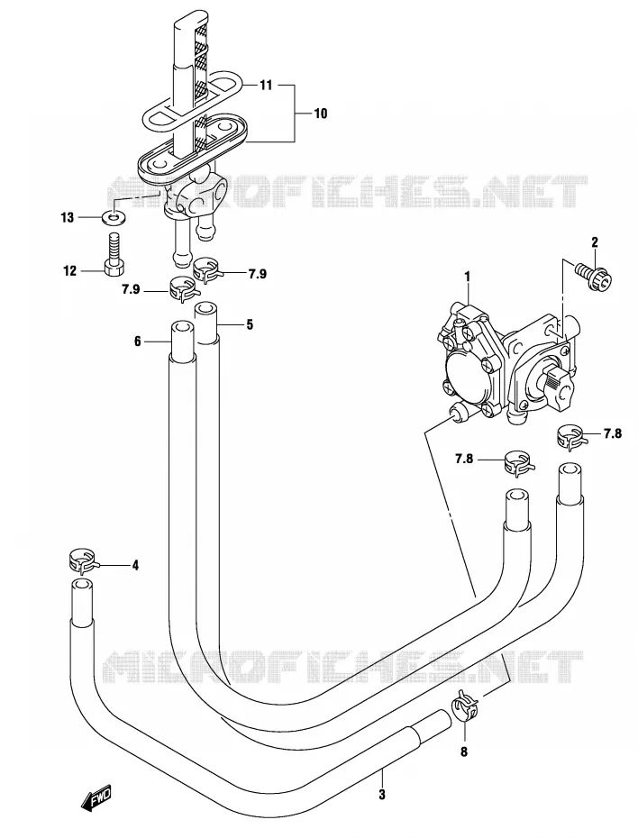 ROBINET D'ESSENCE Suzuki MOTO 500 GS-E 2004  GS500K4(P19)
