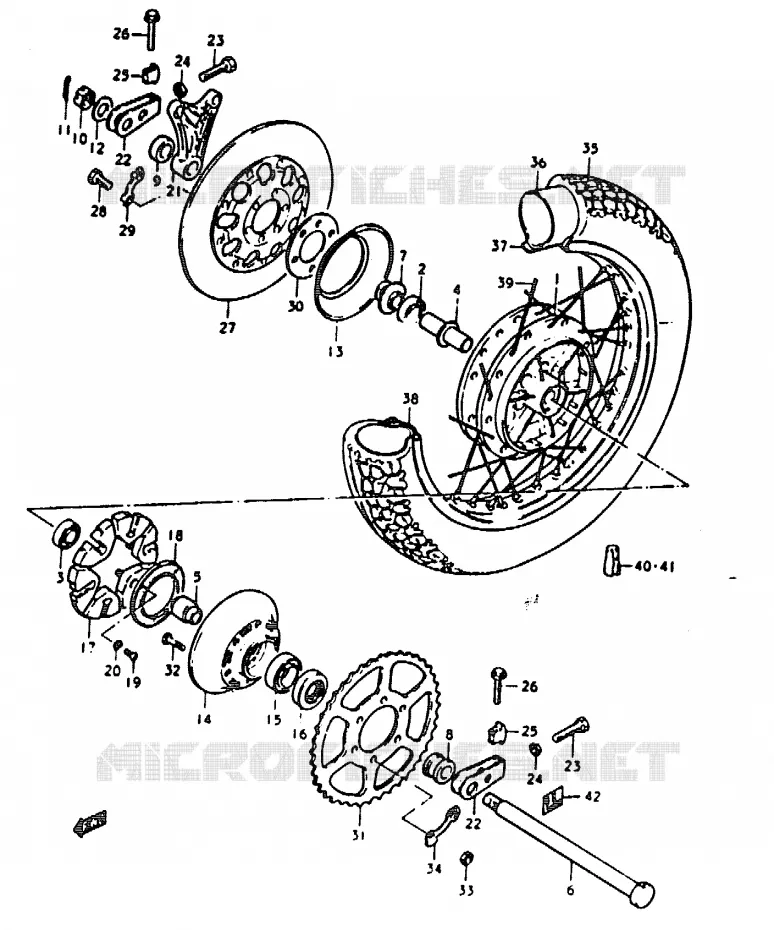 ROUE ARRIERE (GS1000C, N) Suzuki MOTO 1000 GS 1978  GS1000EC(C/N)