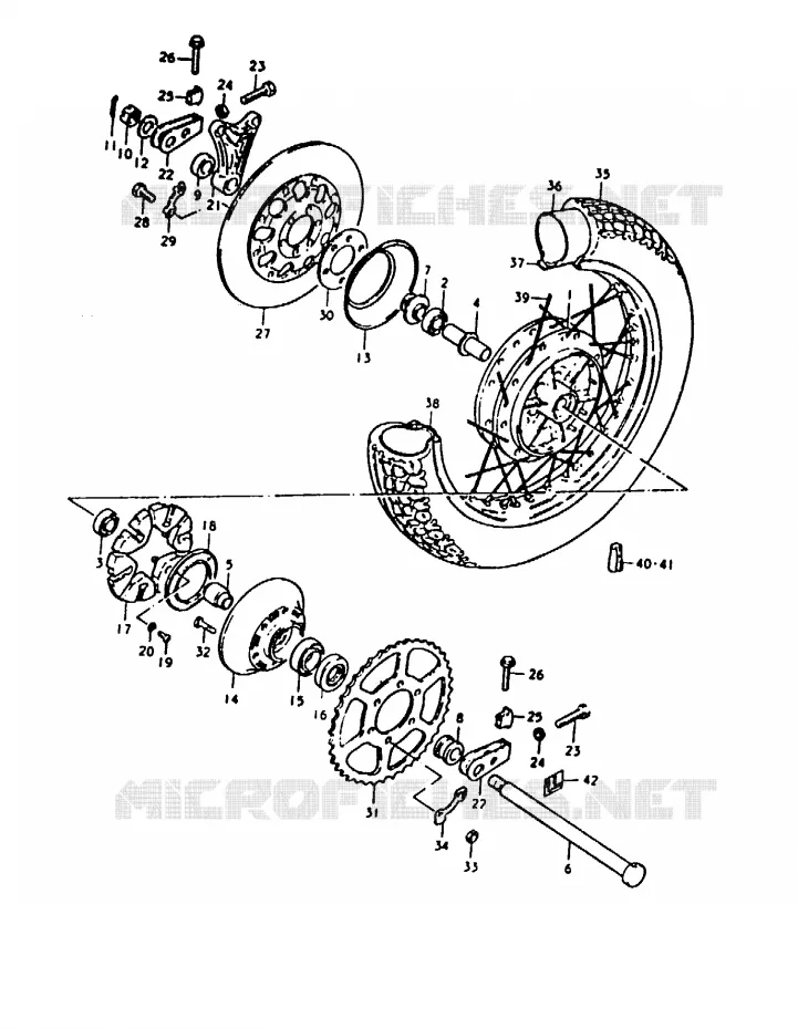 ROUE ARRIERE (GS1000T) Suzuki MOTO 1000 GS 1980  GS1000T(T)