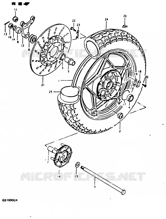 ROUE ARRIERE Suzuki MOTO 1000 GS 1980  GS1000GT(X/T)