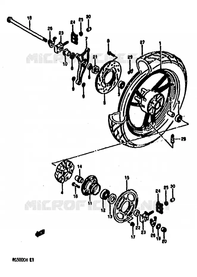 ROUE ARRIERE Suzuki MOTO 500 RG 1986  RG500G(E1)
