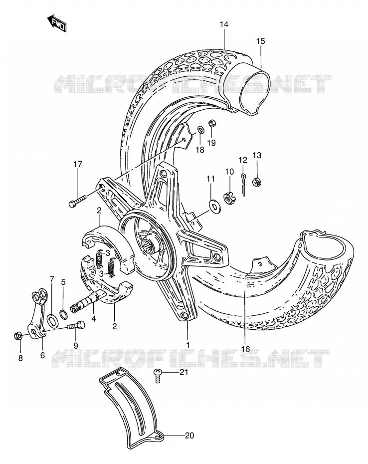 ROUE ARRIERE Suzuki SCOOTER 50 FZ 1989  FZ50K(E1)