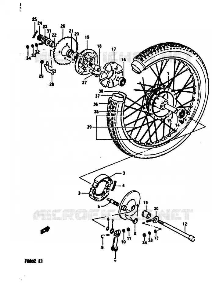ROUE ARRIERE Suzuki SCOOTER 80 FR 1982  FR80Z