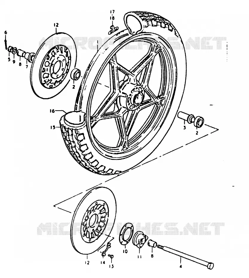 ROUE AVANT (GS1000HC, EC, HN, EN) Suzuki MOTO 1000 GS 1978  GS1000EC(C/N)