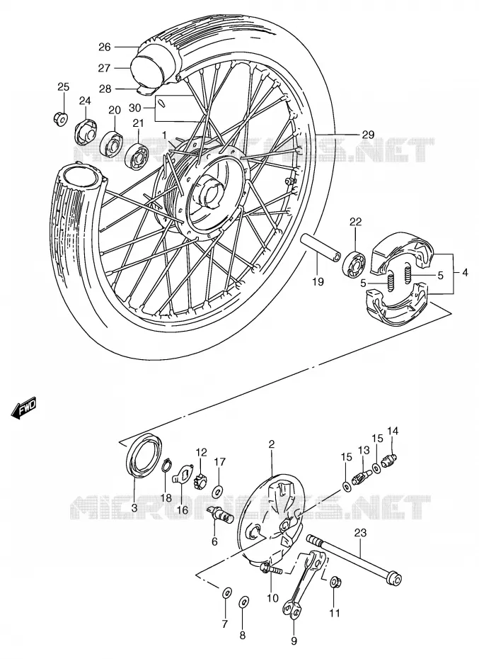 ROUE AVANT (GS125UX/UY) Suzuki MOTO 125 GS 2000  GS125UY(E71)