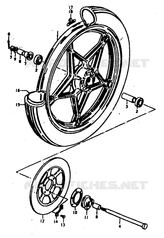 ROUE AVANT (GS400EC,EN) Suzuki MOTO 400 GS 1978  GS400EC(C/N)