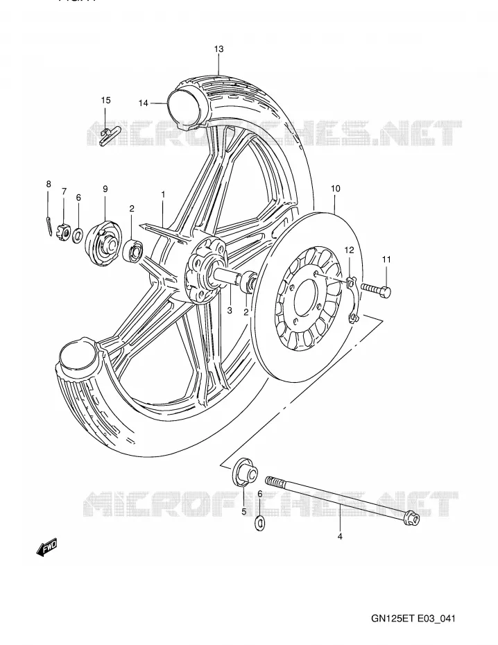 ROUE AVANT Suzuki MOTO 125 GN 1992  GN125EN(E3)
