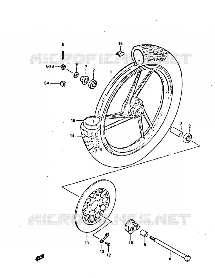 ROUE AVANT Suzuki MOTO 450 GS-S 1985  GS450SF(E/F/G/H/J)