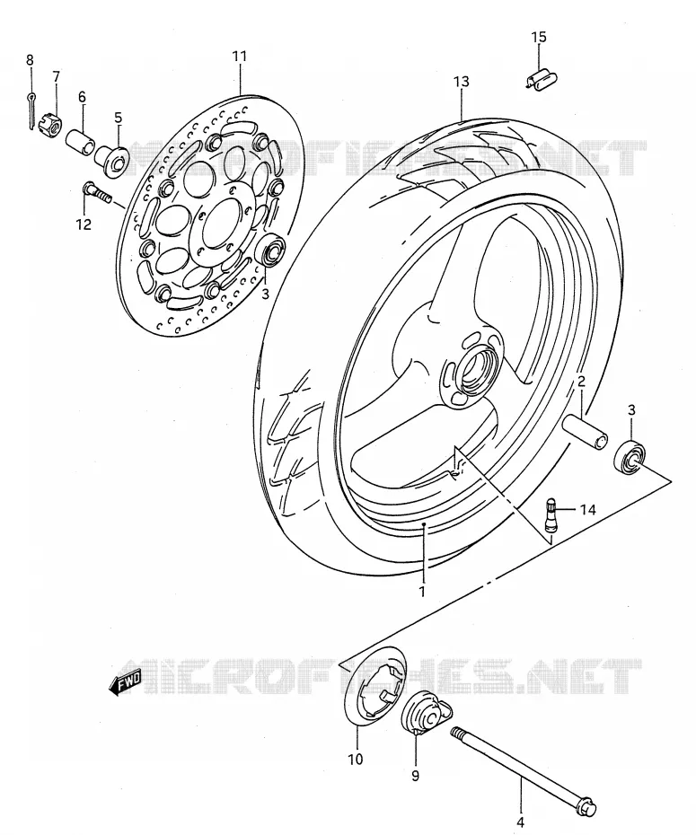ROUE AVANT Suzuki MOTO 500 GS-E 1996  GS500EUT(E28)