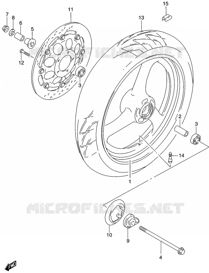 ROUE AVANT Suzuki MOTO 500 GS-E 2003  GS500HK3(P19)