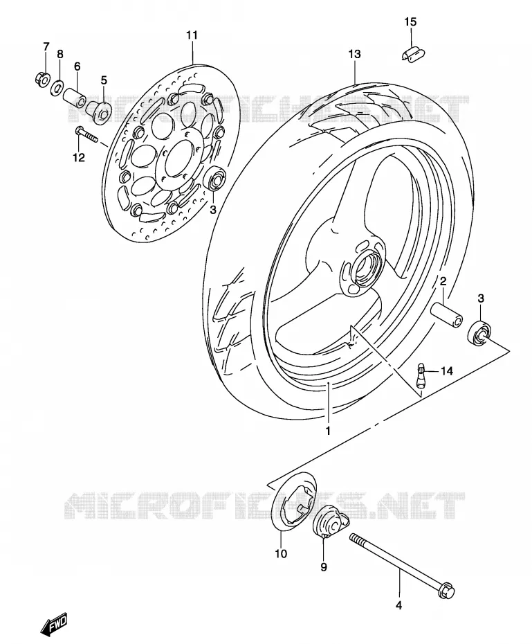 ROUE AVANT Suzuki MOTO 500 GS-E 2004  GS500UK4(P19)