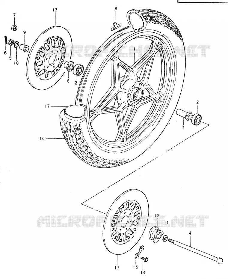 ROUE AVANT Suzuki MOTO 550 GS 1980  GS550LT