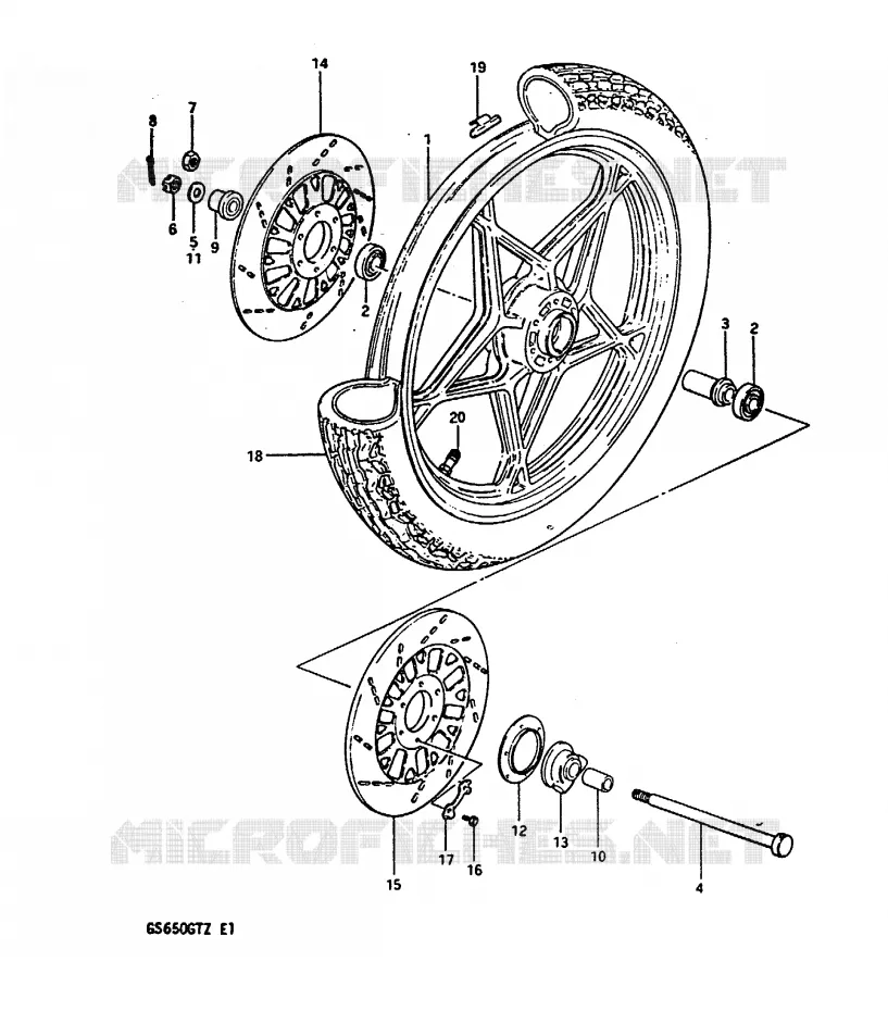 ROUE AVANT Suzuki MOTO 650 GS 1982  GS650GTZ(X/Z)