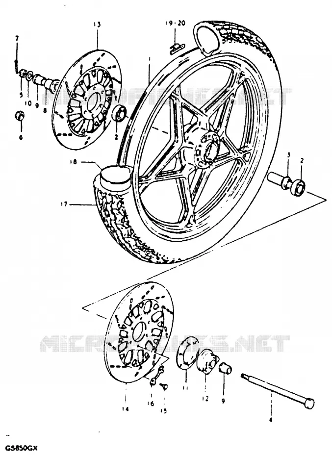 ROUE AVANT Suzuki MOTO 850 GS 1980  GS850GT(T/X)