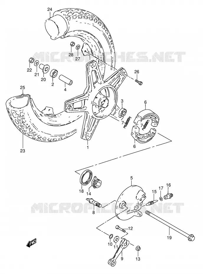 ROUE AVANT Suzuki SCOOTER 50 FZ 1999  FZ50X(E1)