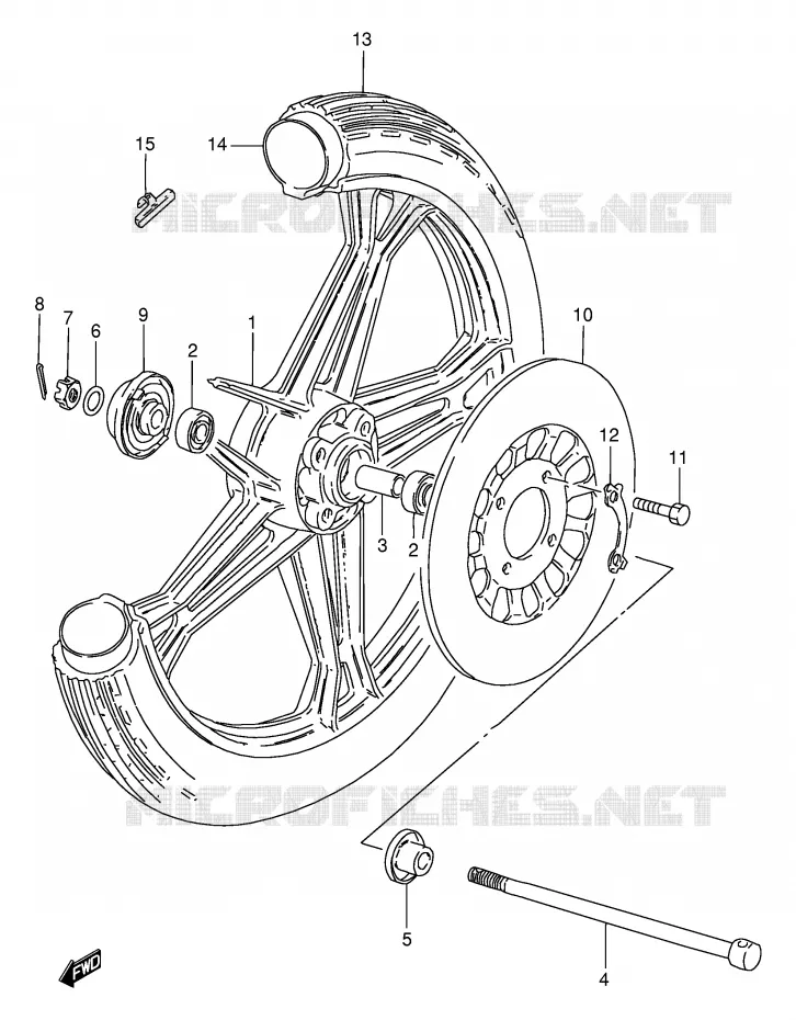 ROUE AVANT (VOIR NOTE) Suzuki MOTO 125 GN 1983  GN125ED(E1)