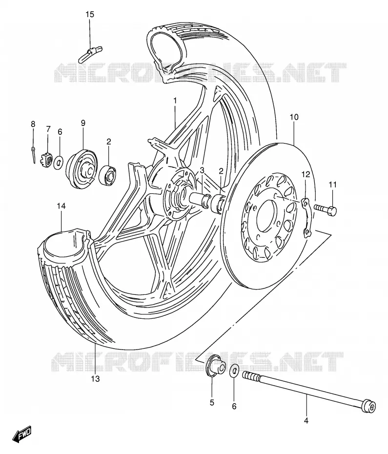 ROUE AVANT (VOIR NOTE) Suzuki MOTO 125 GS 1982  GS125Z(E1)