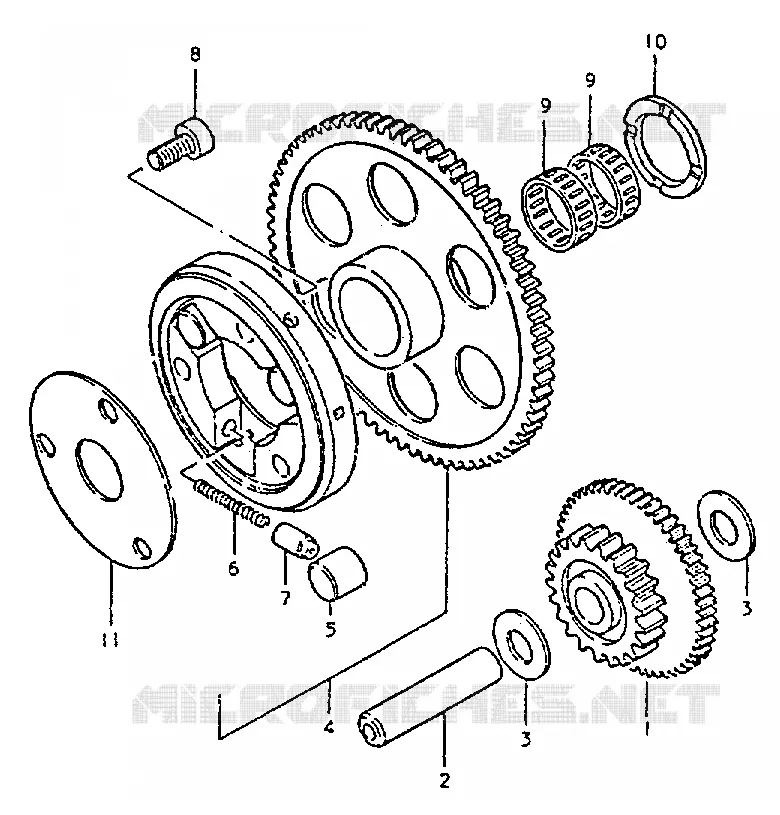 ROUE LIBRE DE DEMARREUR Suzuki MOTO 550 GS 1981  GS550LX