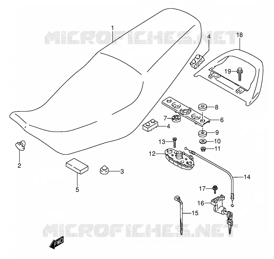 SELLE (MODELE K/L/M/N/P/R) Suzuki MOTO 500 GS-E 1989  GS500EUK(E2)
