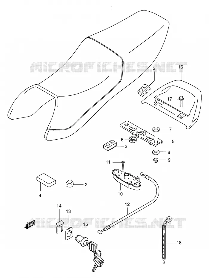 SELLE Suzuki MOTO 500 GS-E 2001  GS500UK1(E2)