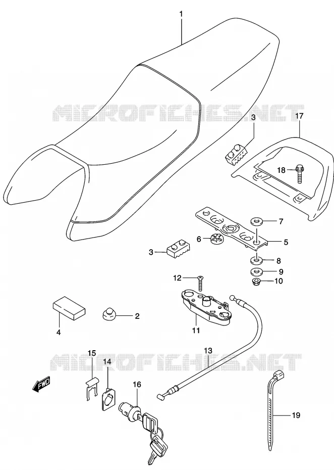 SELLE Suzuki MOTO 500 GS-E 2003  GS500K3(P19)