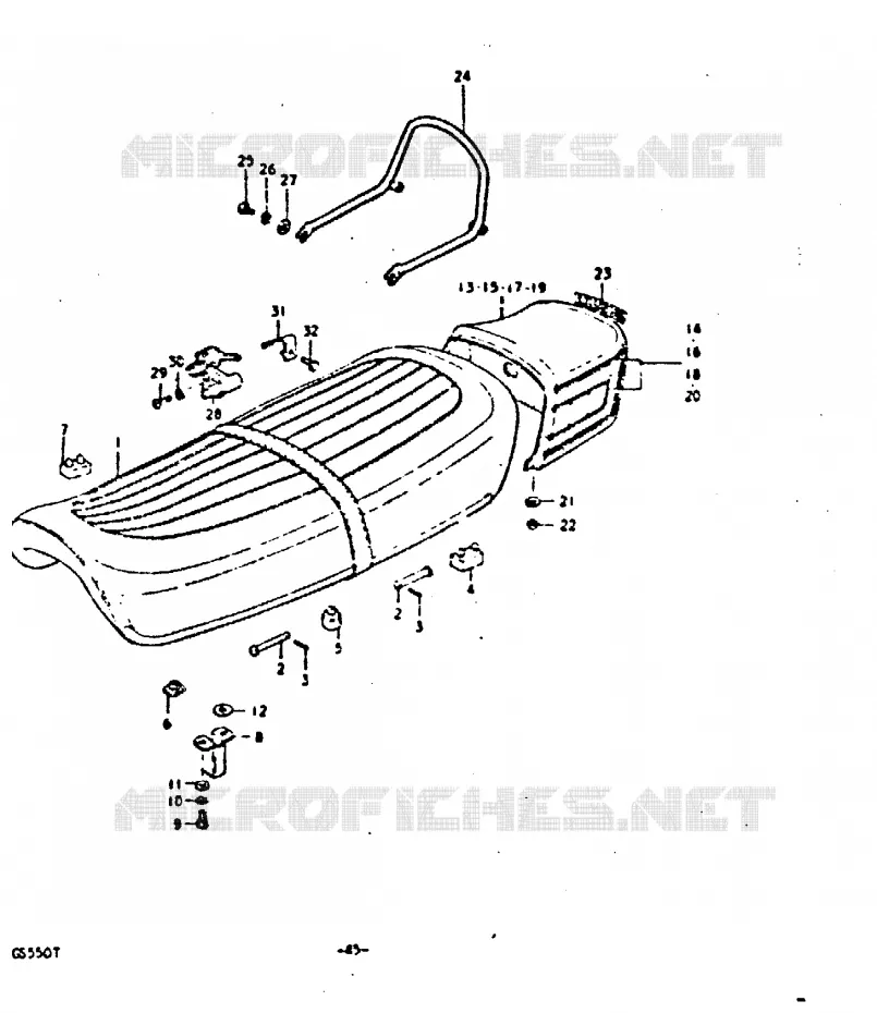 SELLE Suzuki MOTO 550 GS 1980  GS550T(T)