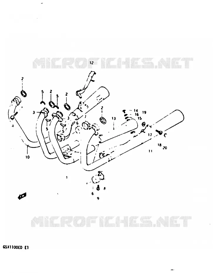 SILENCIEUX (MODELE D) Suzuki MOTO 1100 GSX-E 1983  GSX1100ESD(Z/D)
