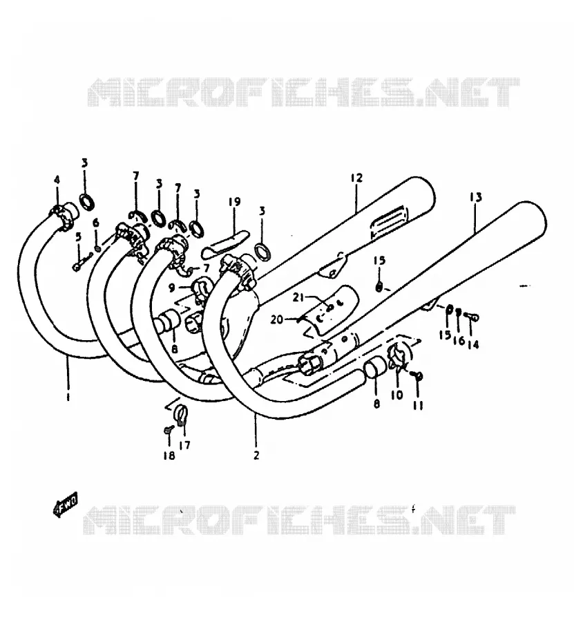 SILENCIEUX Suzuki MOTO 1000 GS 1979  GS1000N(C/N)