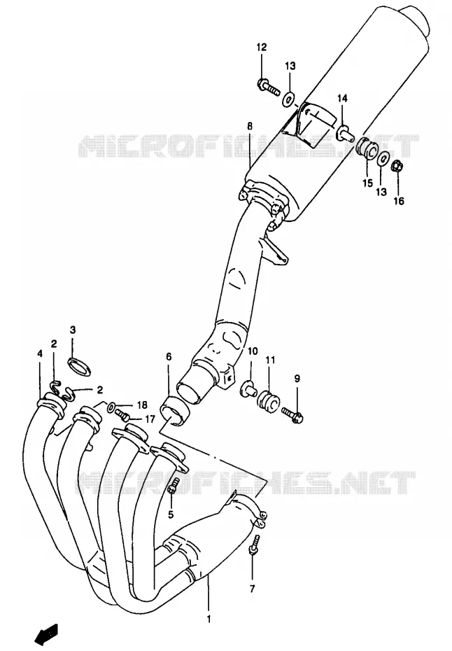 SILENCIEUX Suzuki MOTO 1200 BANDIT 2000  GSF1200SAY(T/V/W/X/Y)