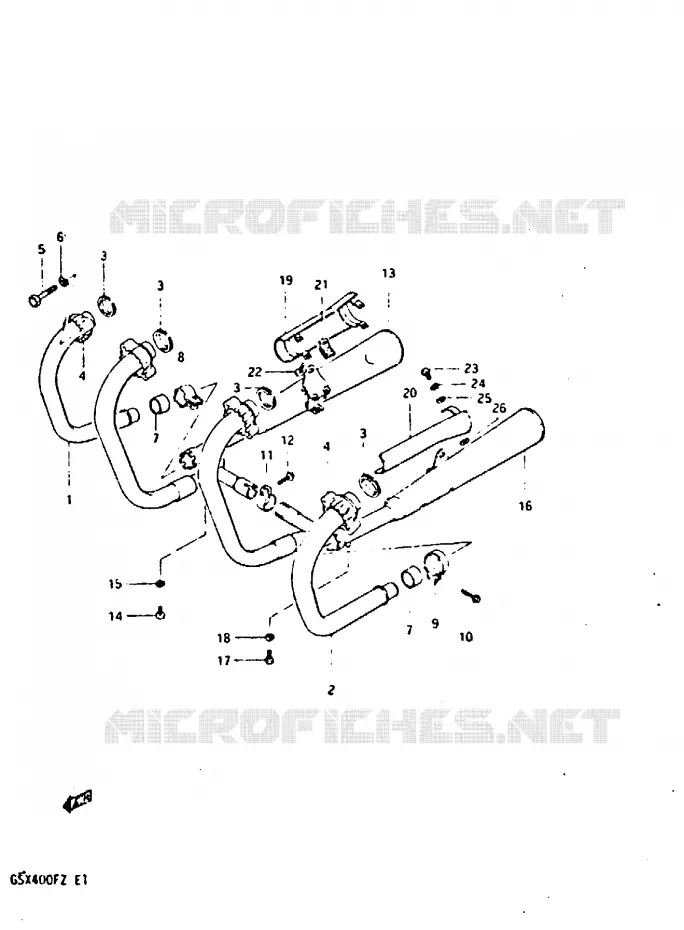 SILENCIEUX Suzuki MOTO 400 GSX 1982  GSX400FZ(X/Z)