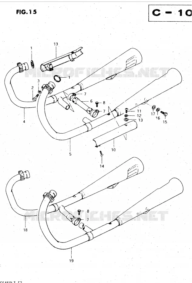 SILENCIEUX Suzuki MOTO 450 GS-L 1982  GS450LZ(E2)