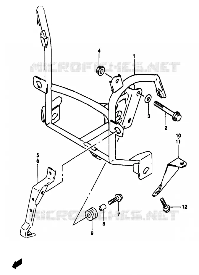 SUPPORT CARENAGE TETE DE FOURCHE (ARAIGNEE) (GSF1200ST/SV/SAV/SW/SAW/SX/SAX/SY/SAY) Suzuki MOTO 1200 BANDIT 2000  GSF1200SAY(T/V/W/X/Y)