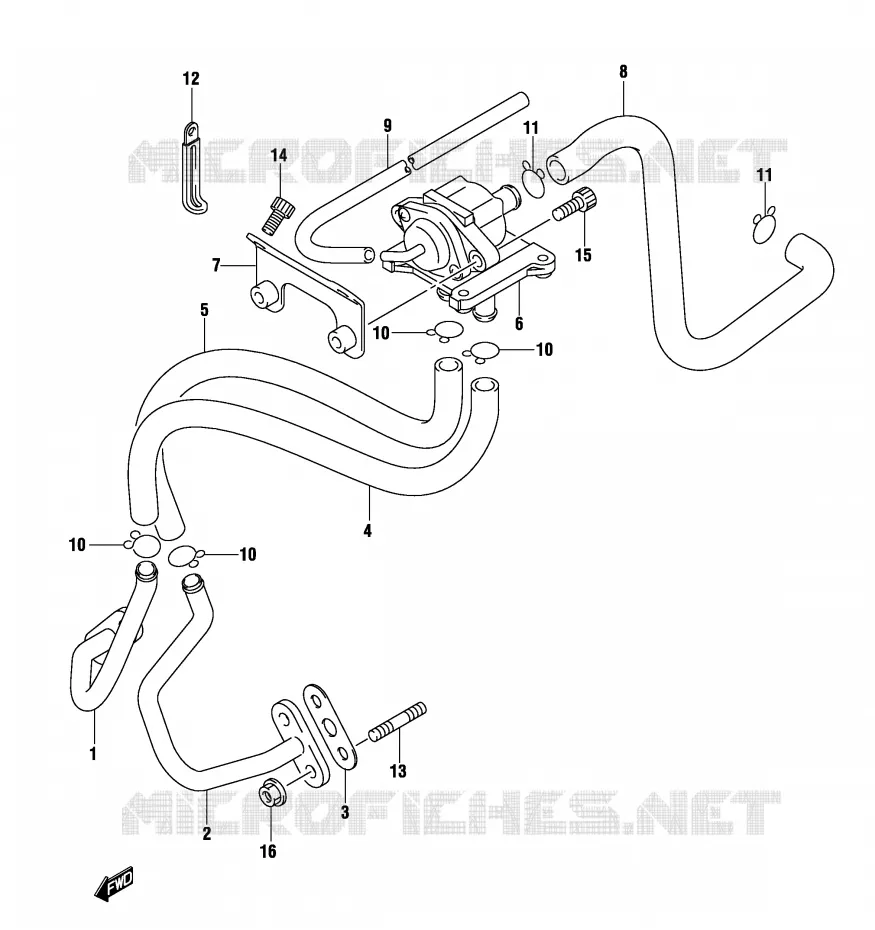 SYSTEME RECYCLAGE GAZ ECHAPPEMENT (GS500K4/UK4/FK4/FUK4 P2, P19, P54) Suzuki MOTO 500 GS-F 2004  GS500FUK4(P19)