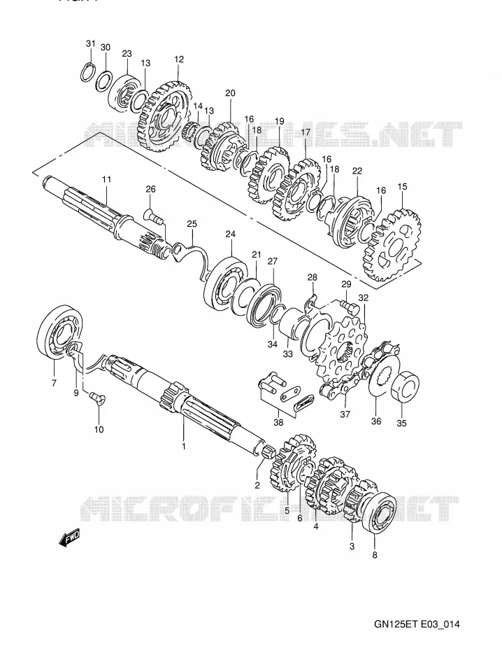 TRANSMISSION Suzuki MOTO 125 GN 1991  GN125EM(E3)