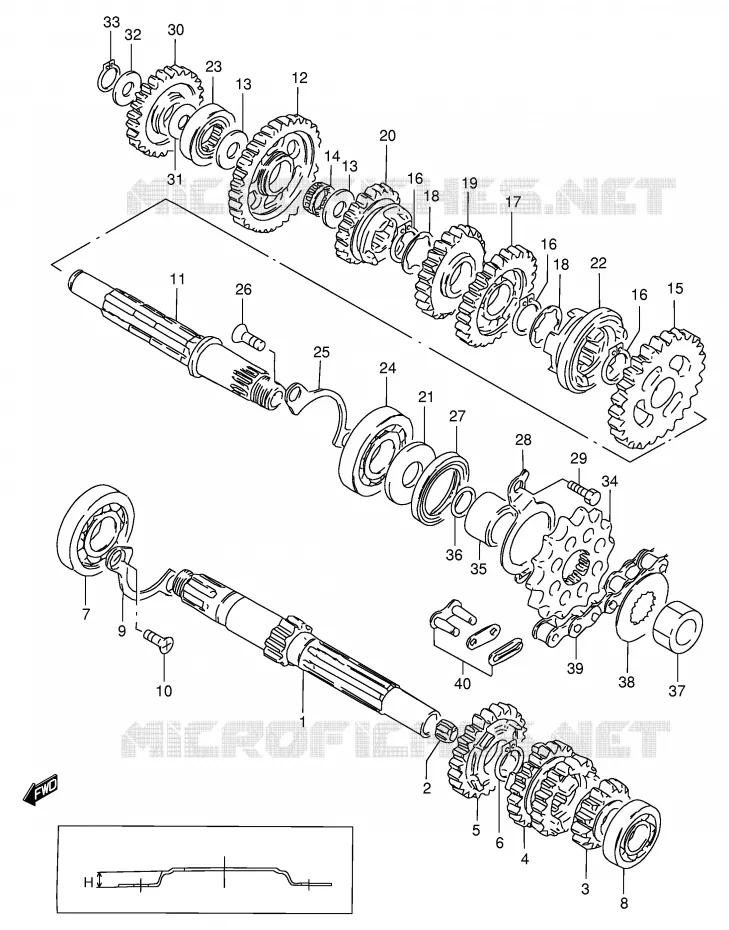 TRANSMISSION Suzuki MOTO 125 GS 1982  GS125Z(E1)
