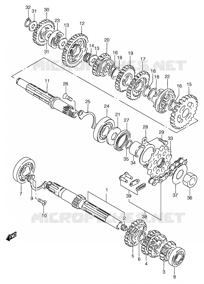 TRANSMISSION Suzuki MOTO 125 GS 1999  GS125UX(E71)